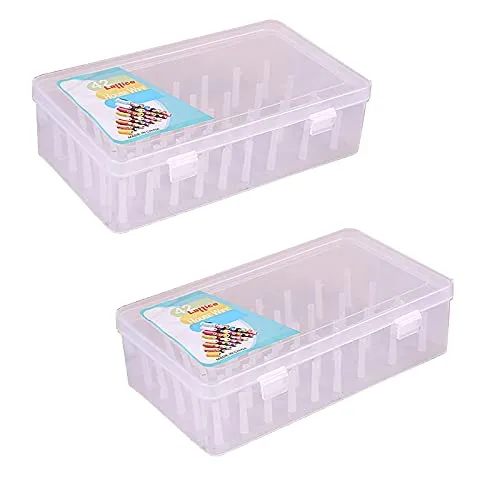 Stoccaggio Scatola Bobine di Filo Scatola Portafilo Organizer per Ricamo da Cucito,Bobine per Riporre Gli Accessori da Cucito Scatola Portaoggetti per Filo da Cucito, Capacità 42 Bobine, 2 Pezzi