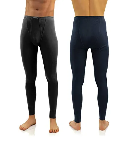 Sesto Senso Uomo 2 Pack Calzamaglia Lunga Intimo Uomo k2 (Nero/BluScuro, M)