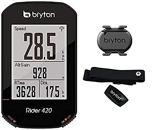 Bryton 420T Rider con Cadenza e Fascia Cardio, Nero, 83.9x49.9x16.9