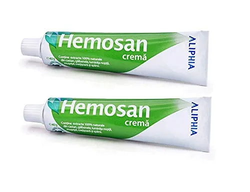 HEMOSAN 2 PACK - Crema antisudorilazione prurito, ragadi anali, emorroidi, eczemi anali, prurito Ani - 100% ingredienti naturali Pile Oinment - Garanzia di rimborso al 100% - Senza parabeni