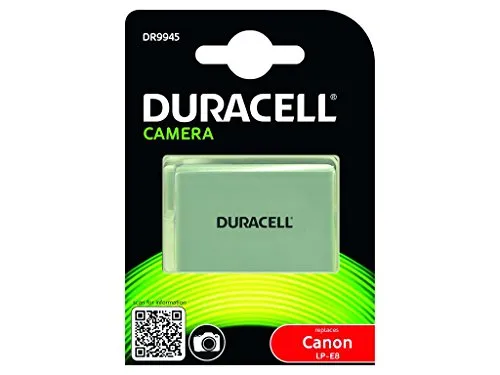 Duracell DR9945 Batteria per Canon LP-E8, 7.4 V, 1020 mAh, Bianco