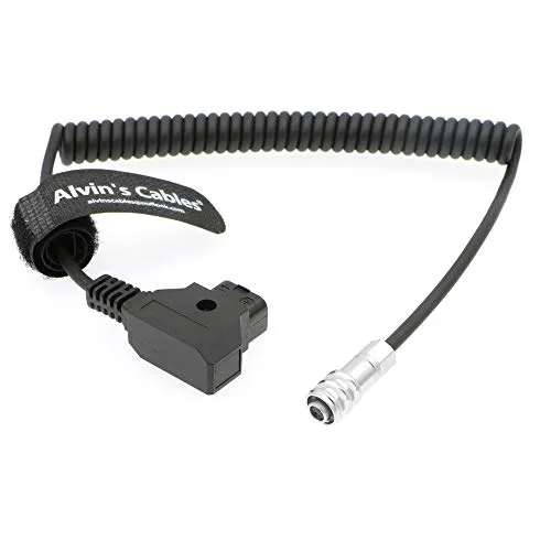 Alvin's Cables BMPCC4K BMPCC 4K a D-Tap Cavo di Alimentazione a Spirale per Blackmagic Cinema Camera Pocket 4K Gold Mount V Battery Mount Weipu 2 Pin Femmina a P-Tap