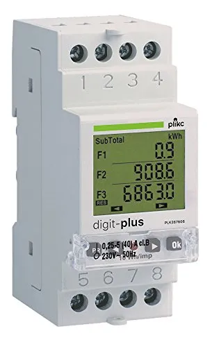 Contatore digitale di energia monofase multi fascia oraria DIGIT PLUS - Plikc PLK267606
