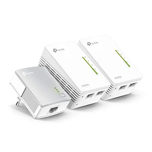 TP-Link TL-WPA4220 TKIT Powerline Kit AV600Mbps e WiFi 300Mbps, Homeplug AV2, Porte Ethernet, Plug & Play, Tecnologia Powerline Avanzata, Facile Gestione, 3 Confezioni, Espandi la Portata WiFi