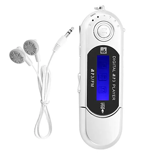 VIFER Lettore MP3 - Lettore MP3 USB Portatile di Musica Digitale Schermo LCD Supporto 32GB TF Card e Radio FM(Argento)