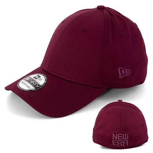 New Era Berretto da baseball da uomo, edizione limitata MLB 39Thirty Stretch Fit New York Yankees, Essential Basic (versione in lingua inglese), New Era Basic Maroon., M