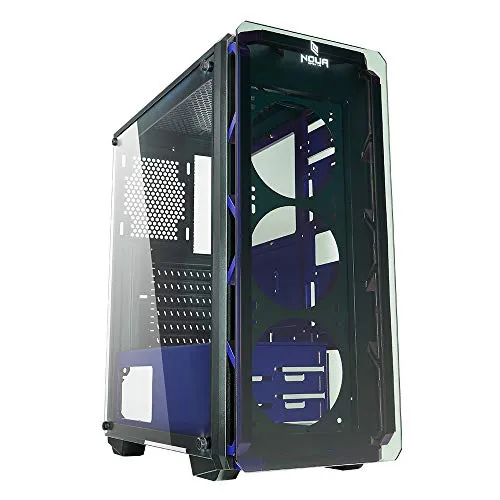Noua Cool G4 Blu Case ATX per PC Gaming Frontale Tempered Glass 0.60MM SPCC 3*USB3.0/2.0 Pannelli Laterali in Vetro Temperato (AxPxL: 480x425x200 mm)