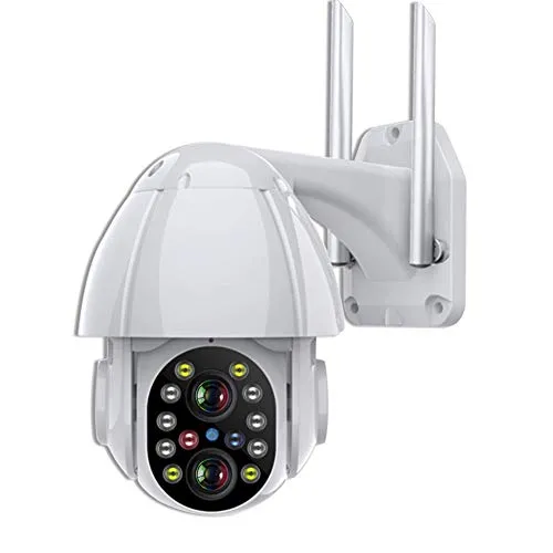 MSQL Telecamera WiFi PTZ a Doppia Lente 2MP 4G Telecamera IP di Sicurezza Esterna Telecamere Speed ​​Dome, Voce bidirezionale, tracciamento Automatico, Scheda TF da 128G,4G