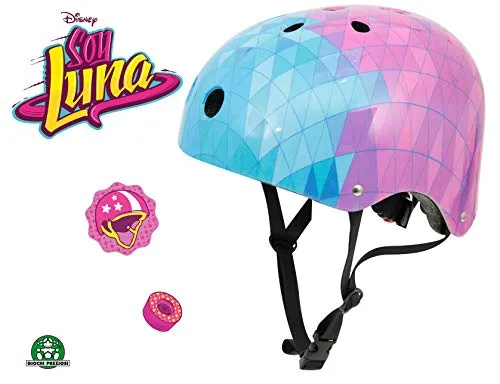 Soy Luna- Disney Skaterhelm Blau/Rosa Design Casco, Multicolore, 70032411