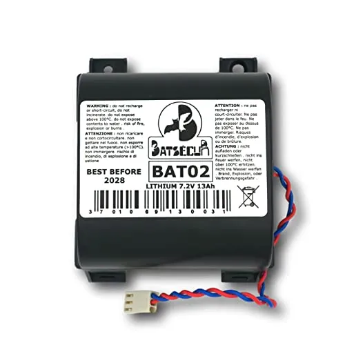 BATSÉCUR - Batteria di allarme BAT02 compatibile con BATLi02 DAITEM Hager LOGISTY - 7.2V 13Ah Li-SOCl2