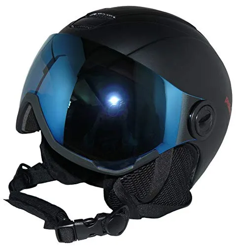 Protectwear Casco da Sci per Bambini BJL-213 Nero Opaco con Visiera Pieghevole - XS