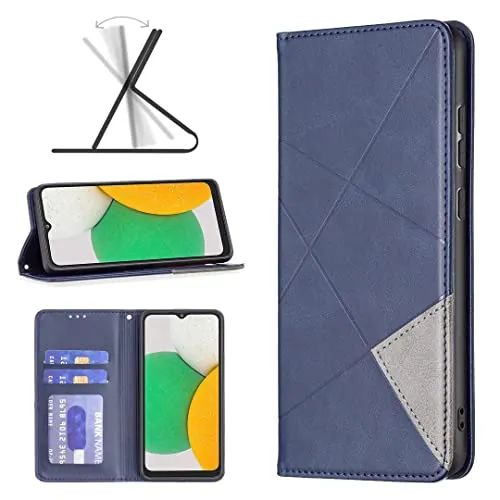 ESONG Cover per iPhone 14 PRO Max,Portafoglio a Libro in Pelle Flip Cover cellulari con Magnetica/Slot schede/Staffa,Flip Leather Antiurto Protezione Case -Blu