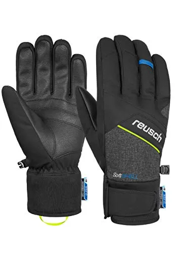 Reusch Luke R-TEX XT - Guanti da uomo, colore nero melange/giallo di sicurezza/blu brillante, 8,5