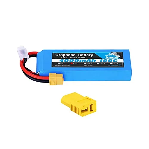 YOWOO Graphene Batteria 3S 4000mAh 100C 11.1V RC Lipo con XT60 / Deans T Plug per Traxxas 1/10 RC Car/Truck, Slash VXL, 1/10 Rally, XO-1 Supercar, E-Maxx Brushless, E-Revo Brushless, Spartan