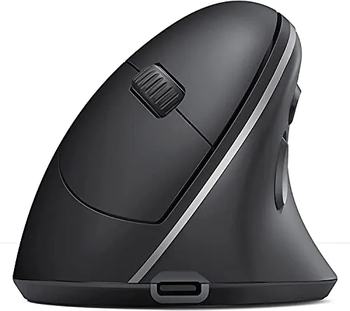 Seenda, mouse ergonomico senza fili, ricaricabile, multi-Device verticale (BT3.0/5.0/2.4GHZ), mouse Bluetooth per laptop, PC, Smart TV/Mac/Tablet/iPad, colore: nero