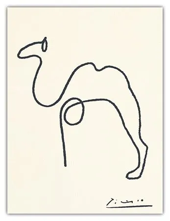 Artopweb Pannelli Decorativi Picasso The Camel Quadro, Legno, Multicolore, 24x1.8x32 cm