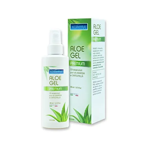 Aurora Gel Aloe Vera Puro Biologico, Crema Corpo Idratante, Viso, Mani, Doposole