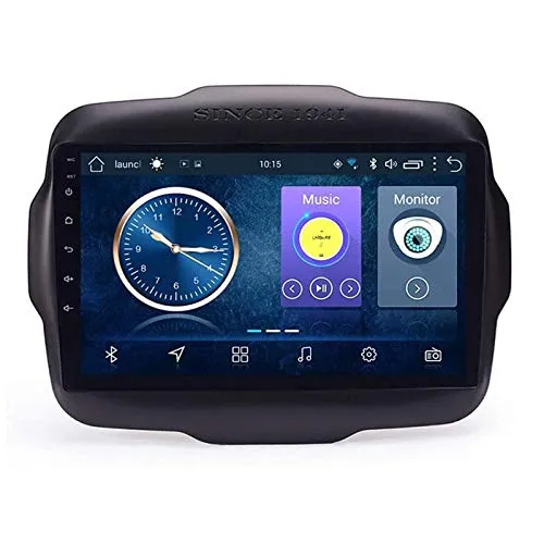 WY-CAR 9 Pollici in Dash Car Stereo Android 8.1 MP5 Player per Jeep Renegade (2016-2018), GPS Stereo 2.5D Curvo Edge Touch Screen, WiFi, Bluetooth, retromarcia