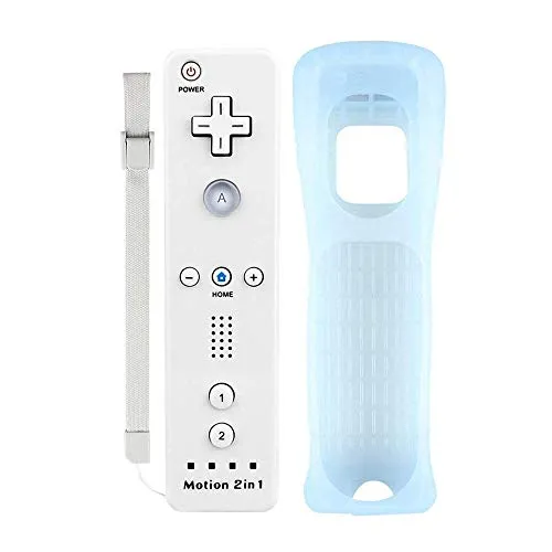 COOLEAD Motion Plus Remote Game Controller per Wii e Wii U Motion Plus Telecomando Remoto Controller per Wii e Wii U con Custodia in Silicone e Cinturino da Polso