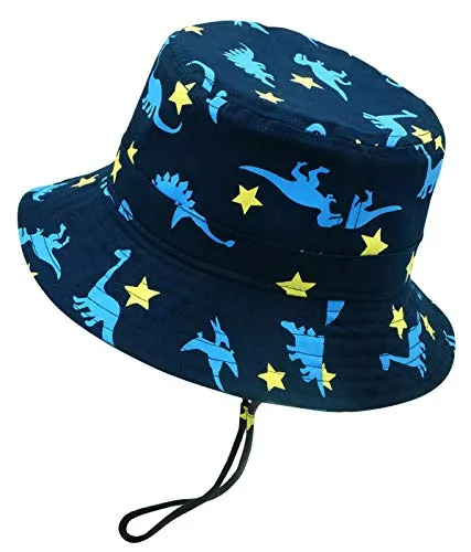 Happy Cherry - Neonati Cappello da Pescatore Estivo Bambini Bucket Hat Anti-UV Bambino Bambine Bob Berretto con Ala Protezione Solare per Spiaggia Vacanza Viaggio Outdoor - 2-4 Anni