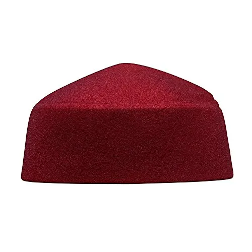 Cappello in stile marocchino marrone massiccio con punta Bordeaux 4XL
