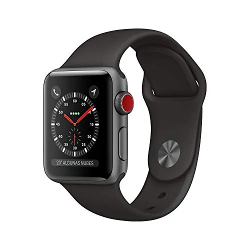 Apple Watch Series 3 (GPS + Cellular) con cassa 38 mm in alluminio grigio siderale e cinturino Sport nero