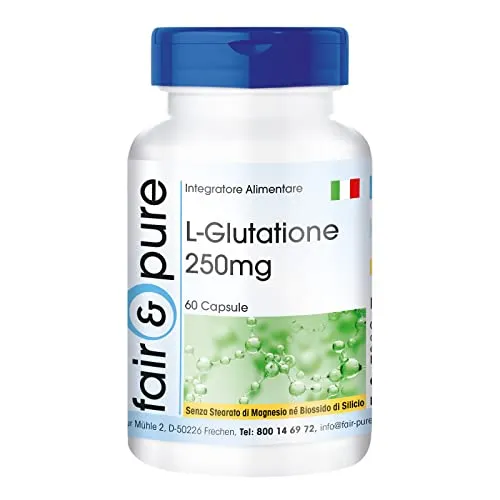 Fair & Pure® - L-Glutatione 250 mg - Ridotto - Biodisponibile - Vegan - 60 Capsule