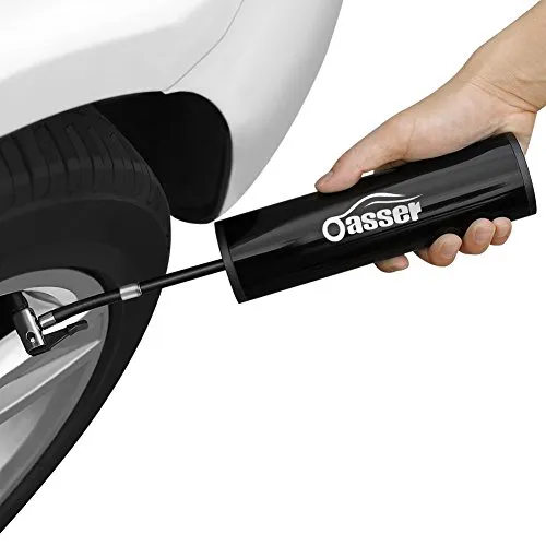 Oasser Compressore Portatile per Auto Aria Mini Pompa con Batteria Ricaricabile per Moto, Bici, Auto, Palloni con Schermo LCD e torcia LED