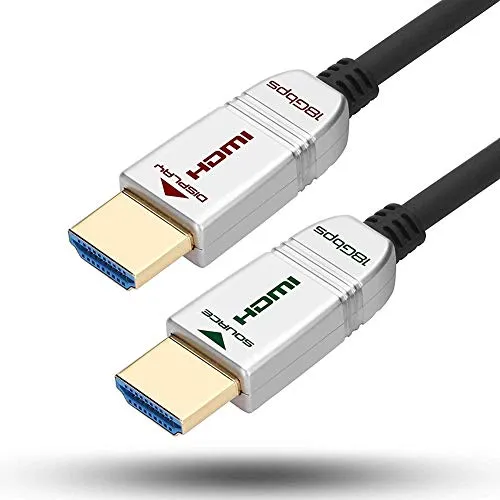 FeizLink Cavo HDMI Fibra Ottica 10m, HDMI 2.0 4K 60Hz UHD 18Gbps Visione Dolby HDR HDCP2.2 ARC CEC Ethernet per HDTV/Apple TV/Xbox / PS4 / 4K Proiettore/Home Theater/Lettore Blu-ray