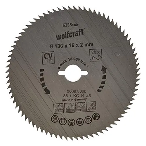 Wolfcraft 6256000 Lama per Seghe Circolari, ø 130 x 16 mm, Serie Blu