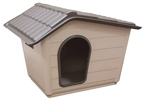 Croci Canile Villa Recycled - Cuccia Smontabile per Cani, Cuccia da esterno in Materiali Riciclati, Tetto Asportabile, 60X50X41 CM