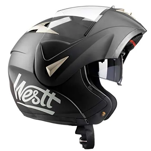 Westt Torque · Casco Modulare Moto Nero Opaco Doppia Visiera Scooter Motorino · Casco Moto Donna e Uomo · Omologato ECE