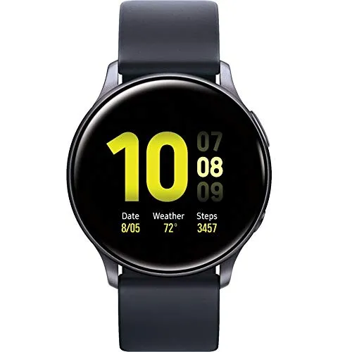 Samsung Galaxy Watch Active2 (cinturino in silicone + lunetta in alluminio) Bluetooth – International R830-40mm Aqua Black