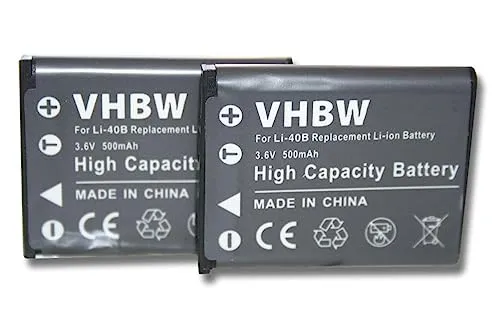 vhbw 2x batteria sostituisce Nikon EN-EL10 per fotocamera digitale DSLR (500mAh, 3,6V, Li-Ion)