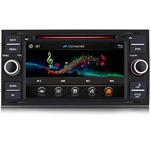 AWESAFE 7 Pollici Windows Autoradio 2 Din per Ford Focus Fiesta Kuga C/S-Max Fusion Transit Galaxy Mondeo (2005-2007) Car Radio con Bluetooth Vivavoce, CD DVD USB BT FM AM MirrorLink