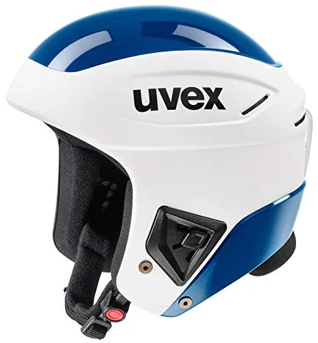 uvex Race +, Casco da Sci Unisex Adulto, White-Blue, 58-59 cm
