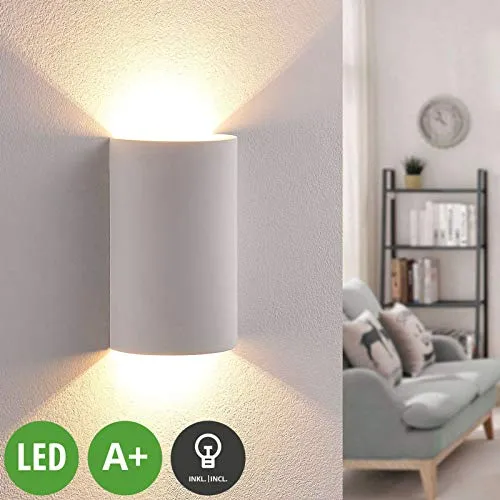 Applique a LED 'Jenke' (Moderno) colore Bianco, in Argilla ad es. Soggiorno & Sala da pranzo (2 luci, A+) di Lampenwelt | applique a LED, applique
