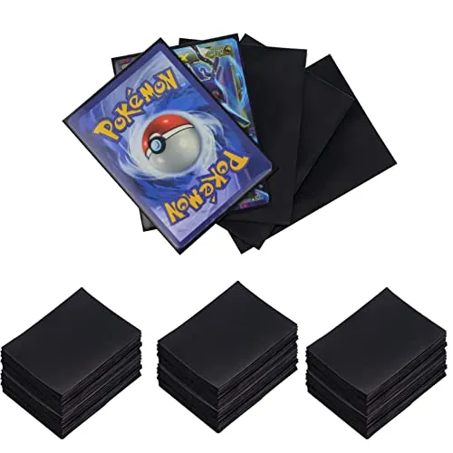 Jinhuaxin Buste Proteggi Carte, Transparent Custodie per Carte Standard, Soft Sleeves, bustine protettive per YuGiOh, Pokemon, Ultimate Guard. Nero (300)