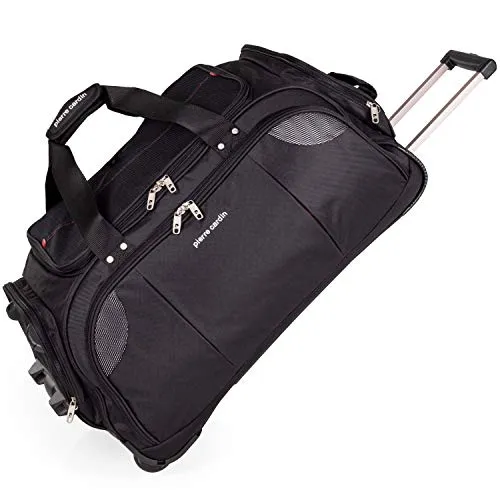 Borsa a rotelle leggera grande con ruote - Borsa con ruote di Pierre Cardin | Ruote da skate resistenti allo stress | Trolley Borsa da viaggio con ruote CL769, Large Nero 26"