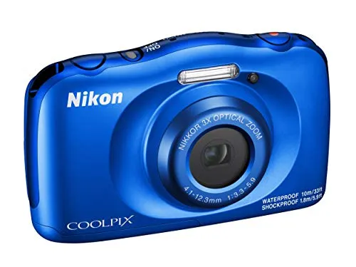 Nikon Coolpix W150 Fotocamera Digitale Compatta, 13.2 Megapixel, LCD 3", Full HD, Impermeabile, Resistente agli Urti, alle Basse Temperature e alla Polvere, Blu [Nital Card: 4 Anni di Garanzia]