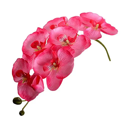 SH - Fiori artificiali di Phalaenopsis, 28 cm, ramo di orchidea, fiori finti, decorazione per la casa e il matrimonio (3 pezzi), rosa, 28Inch