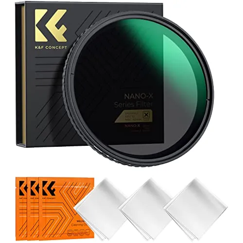 K&F Concept Nano-X 77mm Filtro Variabile ND2-32 (1-5 stop) di Vetro Ottico con Rivestimento Nano a 28 Strati per obiettivi 77mm