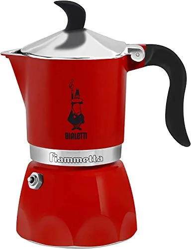 Bialetti Fiammetta - Macchina per caffè espresso (3 tazze, Rossa (rosso))