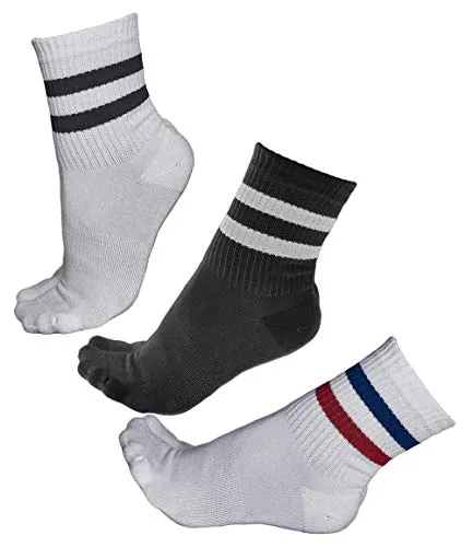 vitsocks Calzini Spugna Sportivi BAMBÙ Righe Donna (3 PAIA) Tennis Basket Morbidi, 2x bianco 1x nero, 35-38