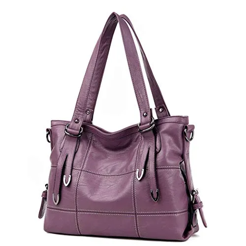 AINUOEY Donna Borse Tote Ecopelle Borsa a Mano Pelle Borse a Spalla Marca 2019 2020 Grandi Porpora