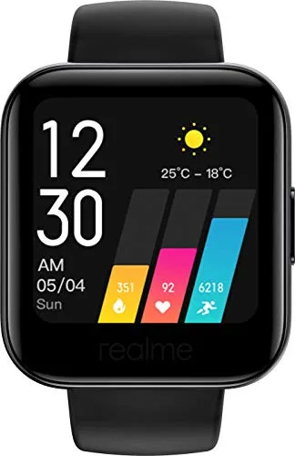 realme Watch 1 Smartwatch con Ampio Display Touch da 1.4", Monitoraggio Frequenza Cardiaca, 14 Modalità Sport, Controlli Smart Musica e Fotocamera, Sistema Operativo Android, Nero (Black)
