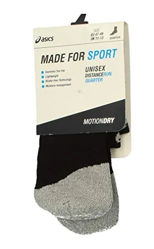 Asics Made For Sport Unisex Distance Run Quarter Motion Dry Socks 152006 Nero  43/45 IT