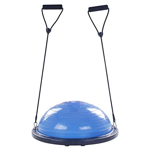 BuoQua Mezza Sfera Cupola Palla 60cm Balance Trainer Equilibrio Azzurro Palla Balance Trainer con Cinghie Laterali E Pompa Ball Semisfera Balance