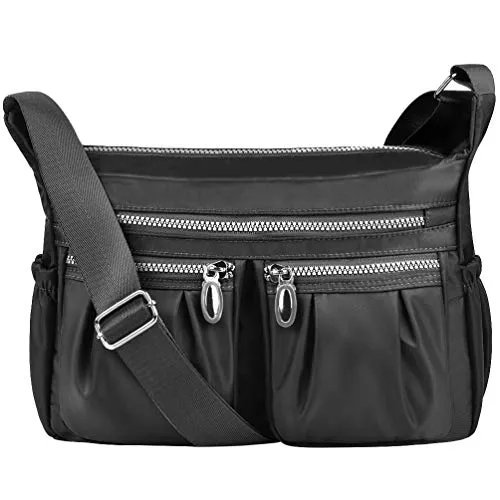 VBIGER Borsa Tracolla Donna Borse Tasche Multitasche Impermeabile Casuale (Nero 2)