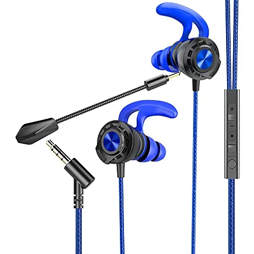 BENGOO G16 – Auricolari gaming per PS4, cablati da gioco con doppio microfono, cancellazione del rumore, cuffie in-ear per computer, iPhone PS5, Super Nintendo